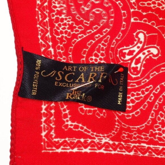 Vintage Italian Floral Red Patchwork Scarf By Art Of The Scarf 100% Polyester - Picture 6 of 6